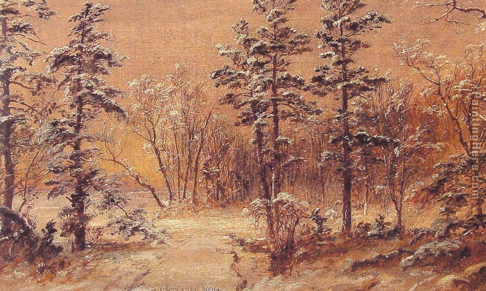 Winter Woodland painting - Jasper Francis Cropsey Winter Woodland art painting